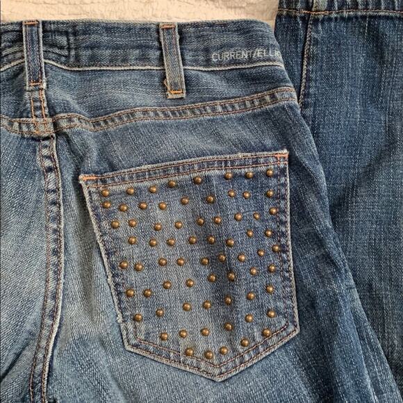 Y2K CURRENT ELLIOTT STUDDED DESTRUCTED JEANS 25 - Picture 1 of 8